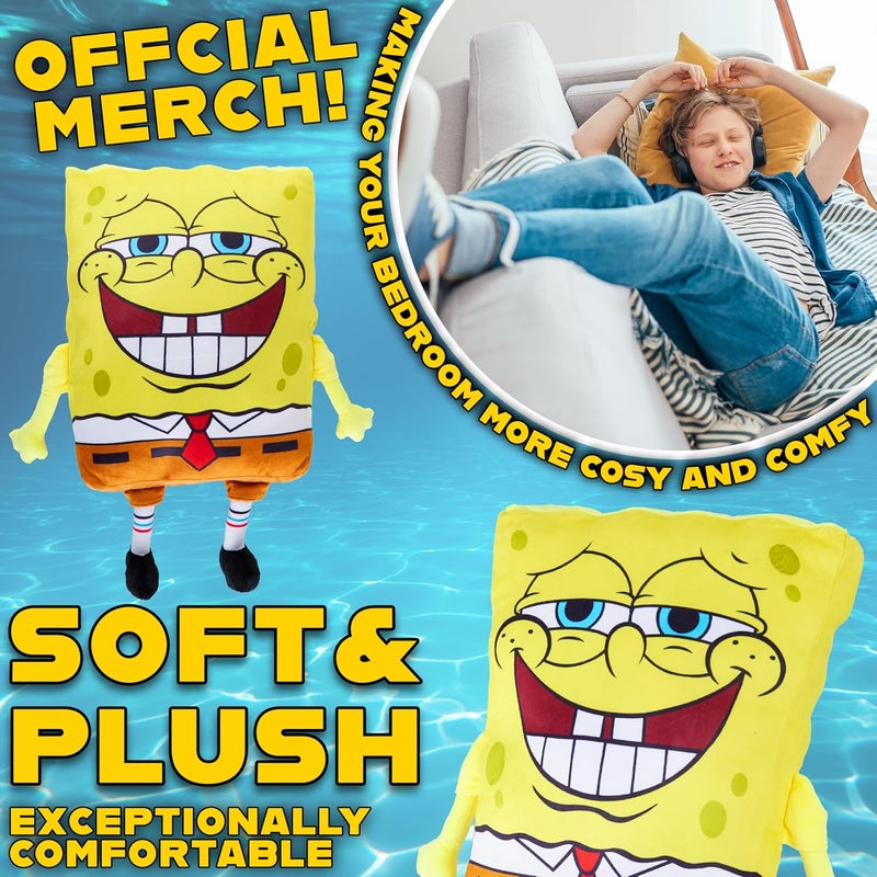 Get Trend Spongebob Squarepants Plush Cushion Pillow for Kids, Teens, Adults, Soft Plush Throw Pillow Cute Fluffy Cushion Bedroom Decor Gifts (Yellow Spongebob, L13.8 x W11) - Image 5